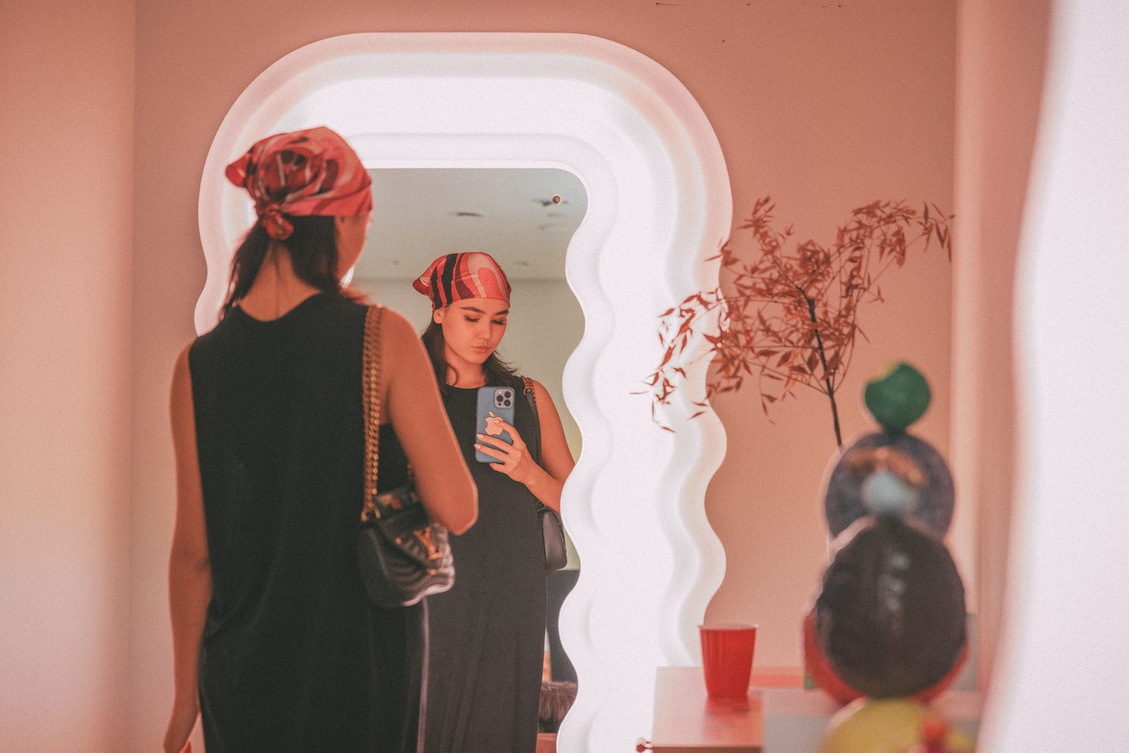 Ultrafragola mirror in the Pink Room by DJ Nat Dunn
